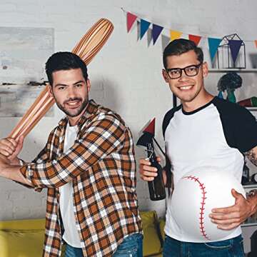 Lewtemi 3 Pcs Set of Baseball Beach Ball Baseball Bat Inflates, Including Beach Ball Baseball and 2 ...