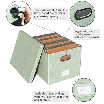 Oterri File Organizer Box for Stylish Document Storage