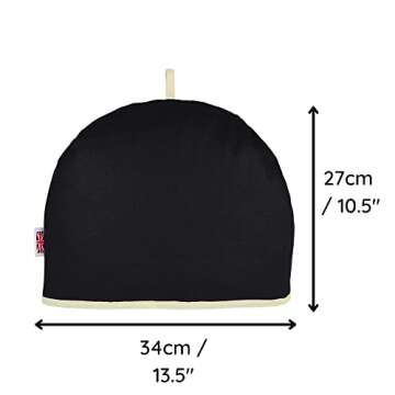 Muldale Insulated Tea Cozy for Teapot - Black Cotton