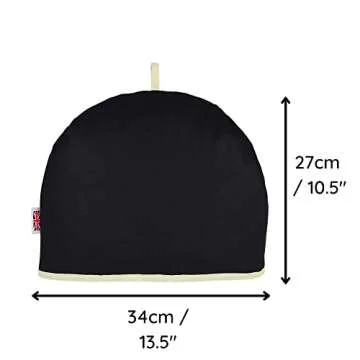 Muldale Insulated Tea Cozy for Teapot - Black Cotton