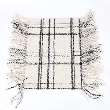 Chalier Womens Winter Plaid Infinity Scarf Warm Tassel Circle Loop Scarves & Knit Fall Scarfs for Women(02 Beige)