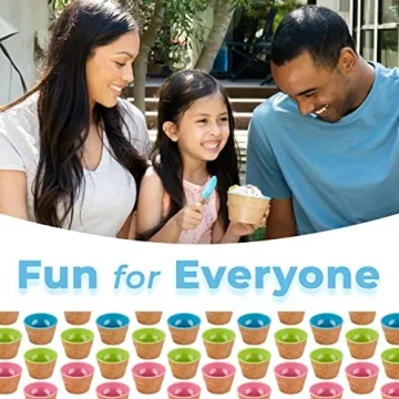 Greenco Ice Cream Bowls & Spoons - Fun, Colorful Party Set