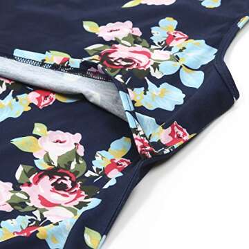 MIOMI Womens Floral Sleeveless Pregnant Maternity Tank Shirt Nursing Tops Mom Breastfeeding Blouse (Navy Blue, Large)