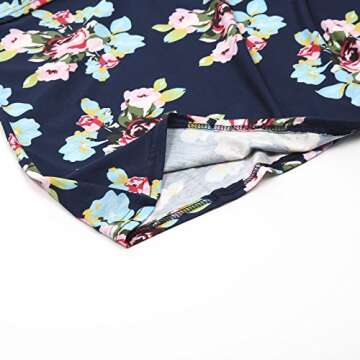 MIOMI Womens Floral Sleeveless Pregnant Maternity Tank Shirt Nursing Tops Mom Breastfeeding Blouse (Navy Blue, Large)