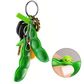 Anpole Edamame Keychain Fidget Toys for Stress Relief