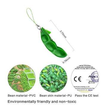 Anpole Edamame Keychain Fidget Toys for Stress Relief