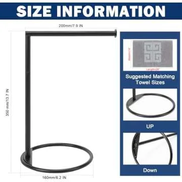 Durable NearMoon Hand Towel Holder Stand, Rustproof Metal Towel Rack, 8" L 14" H