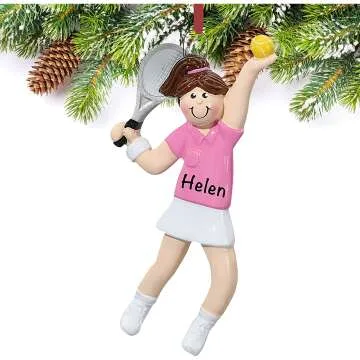 Personalized Tennis Ornaments for Christmas Gifts