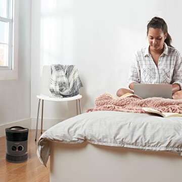 Honeywell HHF360V 360 Degree Surround Fan Forced Heater with Surround Heat Output Charcoal Grey Ener...