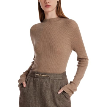 GOELIA Stylish Machine Washable Merino Wool Seamless Sweater for Women