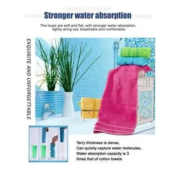 MEMRUI Multicolor Fingertip Towels for Bathroom - Kid's Face Towels, 10 x 18 Inches, 4 Pcs in 4 Colors