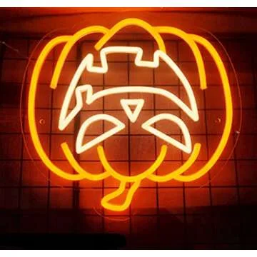 Pumpkin Light Sign Wall Neon Light, LED Indoor Decor Night Lamps Neon Light Sign Decor for Wedding Birthday Party Bedroom Table Gift Kids Toys Decor Decorations Valentines Gift