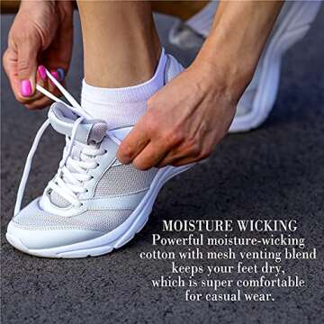 CHARMKING 8 Pairs Ankle Socks for Women Non Slip Cotton Socks No Show Socks Classic Low Cut Casual S...