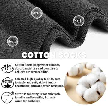 CHARMKING Women’s 8 Pairs Ankle Socks Cotton Non Slip