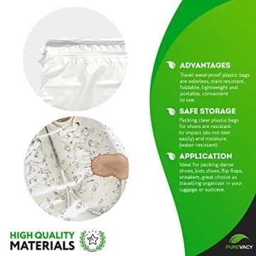 PUREVACY Clear Drawstring Bags, 100 Pack for Storage