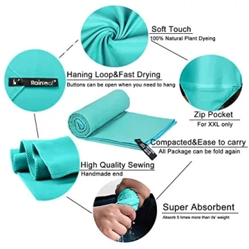 Rainleaf Microfiber Towel Quick Dry and Compact for Travel