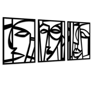 CHATYOUNG Metal Wall Art Decor - Modern 3 Panel Set for Home