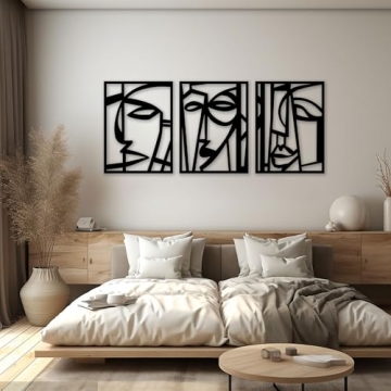 Modern Metal Wall Art Decor - 3 Panels for Home