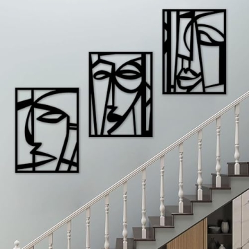 Modern Metal Wall Art Decor - 3 Panels for Home