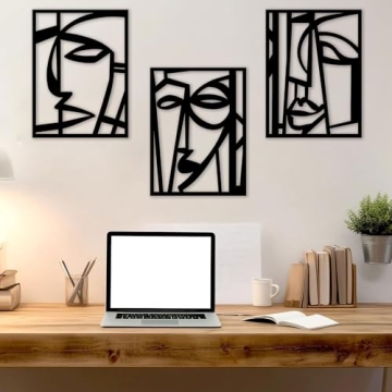 Modern Metal Wall Art Decor - 3 Panels for Home