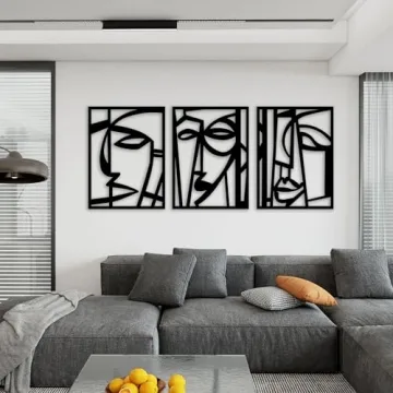 Modern Metal Wall Art Decor - 3 Panels for Home