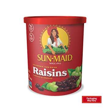 Sun-Maid California Sun-Dried Raisins - 13 oz Resealable Canister - Dried Fruit Snack for Lunches, S...