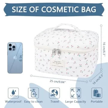 Stylish Large Travel Floral Makeup Bag for Women