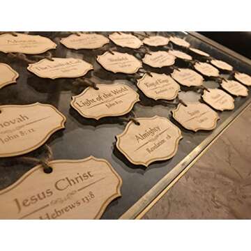 Names of Jesus Christ Christmas Ornament Set 24 Ornaments with Different Names of The Savior