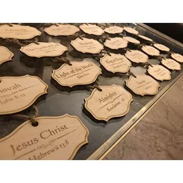 Names of Jesus Christ Christmas Ornament Set 24 Ornaments with Different Names of The Savior