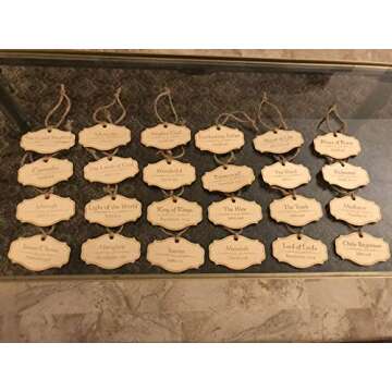 Names of Jesus Christ Christmas Ornament Set 24 Ornaments with Different Names of The Savior