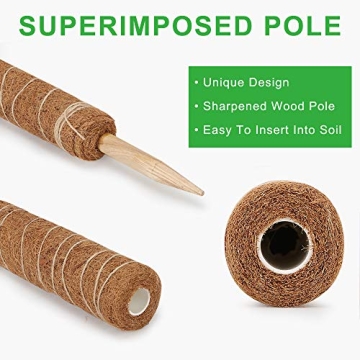 GROWNEER 29 Inches Coir Moss Pole for Indoor Plants