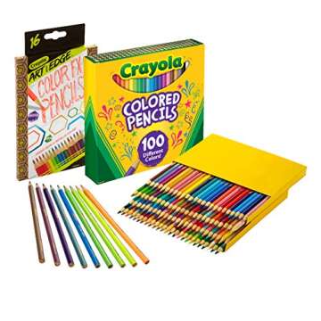 Crayola 100 Colored Pencils with 16 Color Fx, Adult Coloring, Gift for Teens & Adults