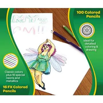 Crayola 100 Colored Pencils with 16 Color Fx, Adult Coloring, Gift for Teens & Adults