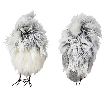 Kurt Adler 5-Inch Furry Gray Owl Set of 2