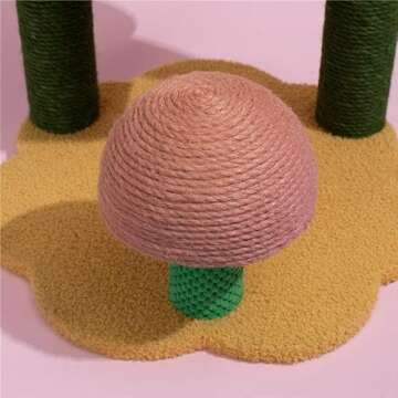 Happy & Polly Sunflower Cat Tree Cute Cat Tower 35.4 Inches for Kittens Stable Condo for Small Cats Easy to Assemble with Soft Hammock Furniture Activity Center for Kittens