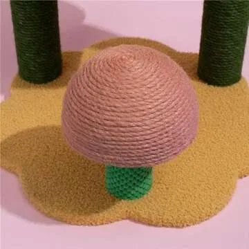 Happy & Polly Sunflower Cat Tree Cute Cat Tower 35.4 Inches for Kittens Stable Condo for Small Cats Easy to Assemble with Soft Hammock Furniture Activity Center for Kittens