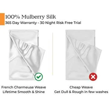 Sleep Mantra 100% Mulberry Silk Pillowcase for Hair and Skin Health, Hidden Zipper, 22 Momme, Both Sides Smooth, Breathable and Natural, Machine Washable, (King, Pure White)