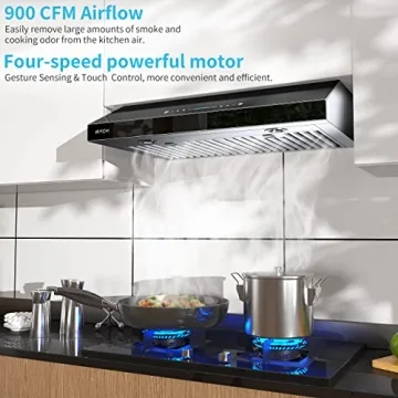 IKTCH 30" Under Cabinet Range Hood with Gesture Control