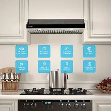 IKTCH 30" Under Cabinet Range Hood with Gesture Control