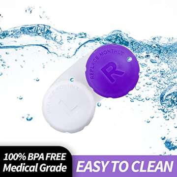 RHUI Case for Contact Lens, Travel Daily Use 3pack Purple