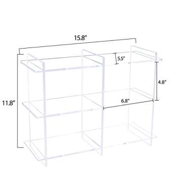 Sumerflos 3-Tier Acrylic Tabletop Display Shelf, Modern Clear Display Stand, Sturdy Storage Shelves for Toy, Makeup, Perfume, Spice