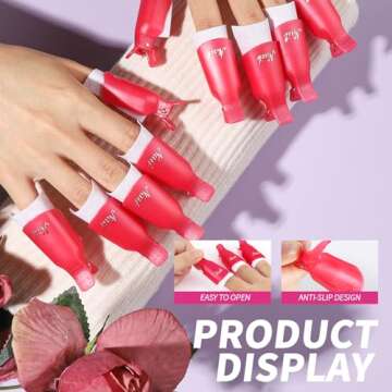 FANDAMEI Nail Polish Gel Remover Tools Kit with Nail Clips, 100ml Nail Polish Remover Bottle, 500 Nail Remover Cotton Pad, Nail Brush, Cuticle Pusher/Peeler, 100/180 Nail File,Buffer Block