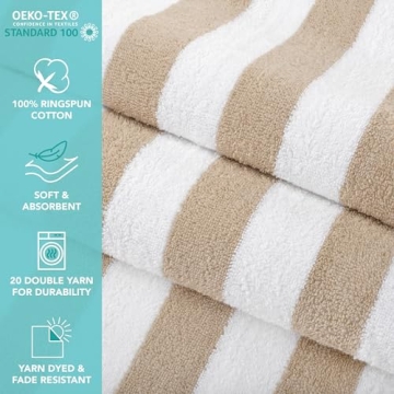 California Cabana Beach Towel Set of 4 - Quick Dry & Soft