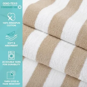 California Cabana Beach Towel Set of 4 - Quick Dry & Soft