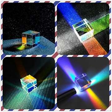 JZENT 20mm Optical Glass Prism RGB Dispersion Prism Physics Light Spectrum Educational Model Outdoor Take Pictures Camera Filter Photo Photography Tool K9-02