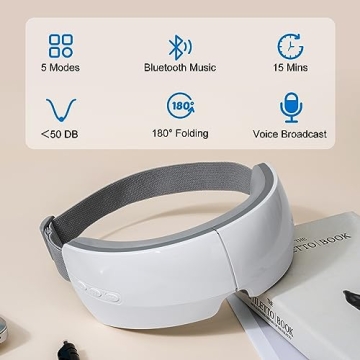 TOLOCO Eye Massager with Heat and Bluetooth Music