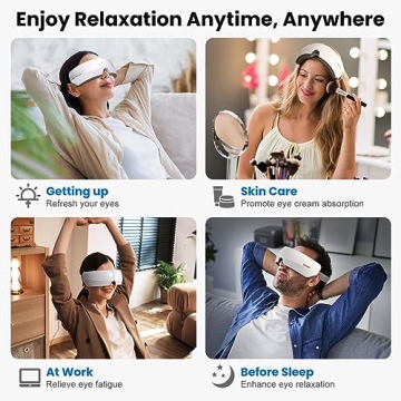 TOLOCO Eye Massager with Heat and Bluetooth Music