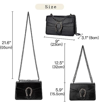 DEEPMEOW Trendy Crocodile Print Chain Purse - Stylish Handbag