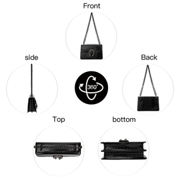 DEEPMEOW Trendy Crocodile Print Chain Purse - Stylish Handbag