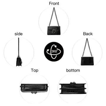 DEEPMEOW Trendy Crocodile Print Chain Purse - Stylish Handbag